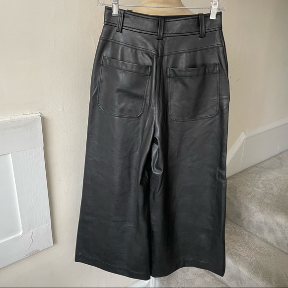 A.L.C Cropped Vegan Faux Leather Wide-Leg Pants Size 2, worn once! - Picture 8 of 10
